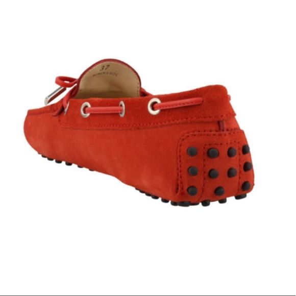TOD’S Women’s Gommino Driving Shoes Rust Orange Size 38 - Picture 3 of 10